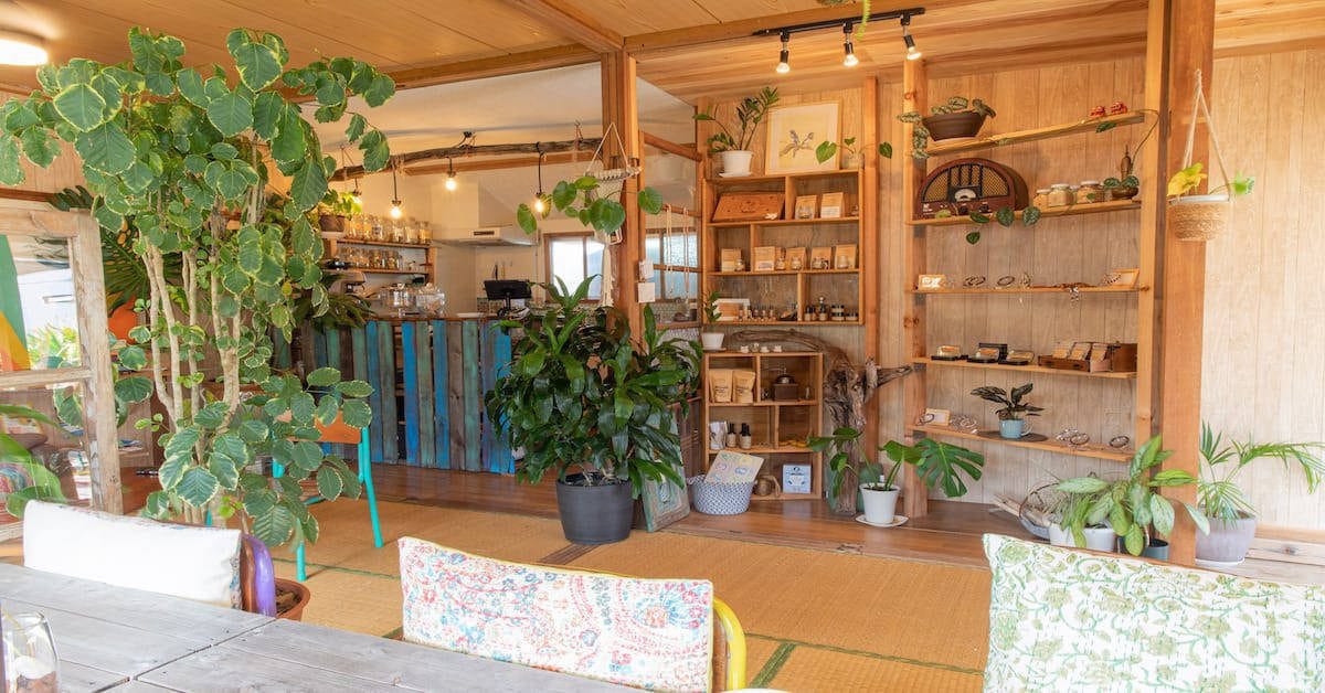 Soma Cafe interior — partner cafe of Bubble Addict Okinawa