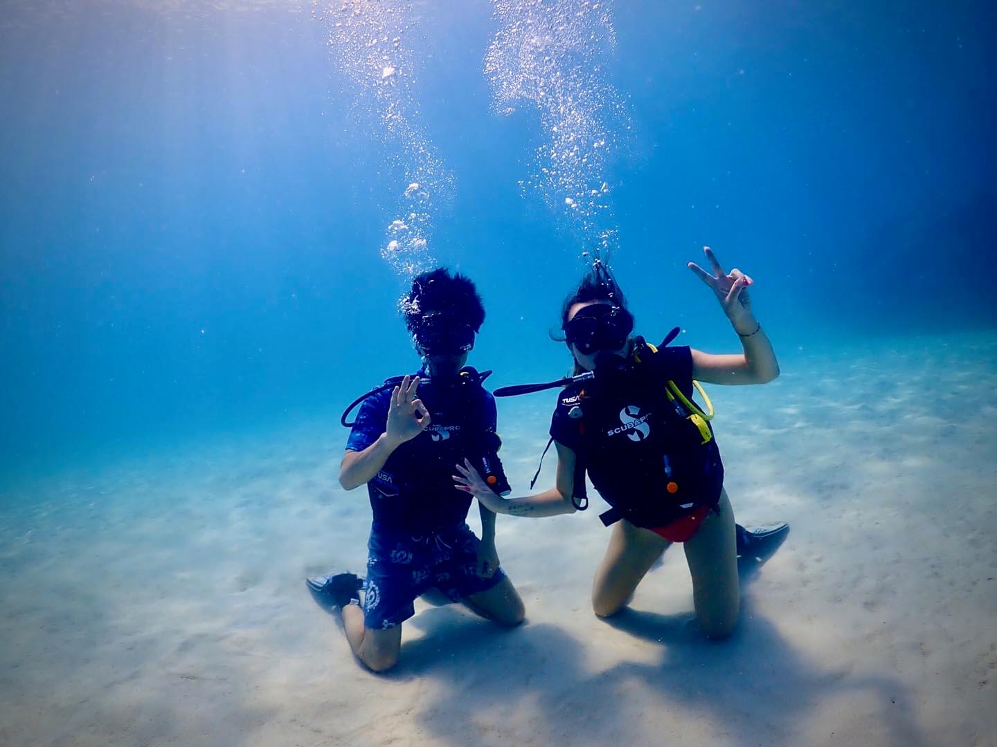 Try scuba diving in northern Okinawa with Bubble Addict